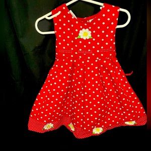 Red Polka Dot Daisy Dress Size 3T